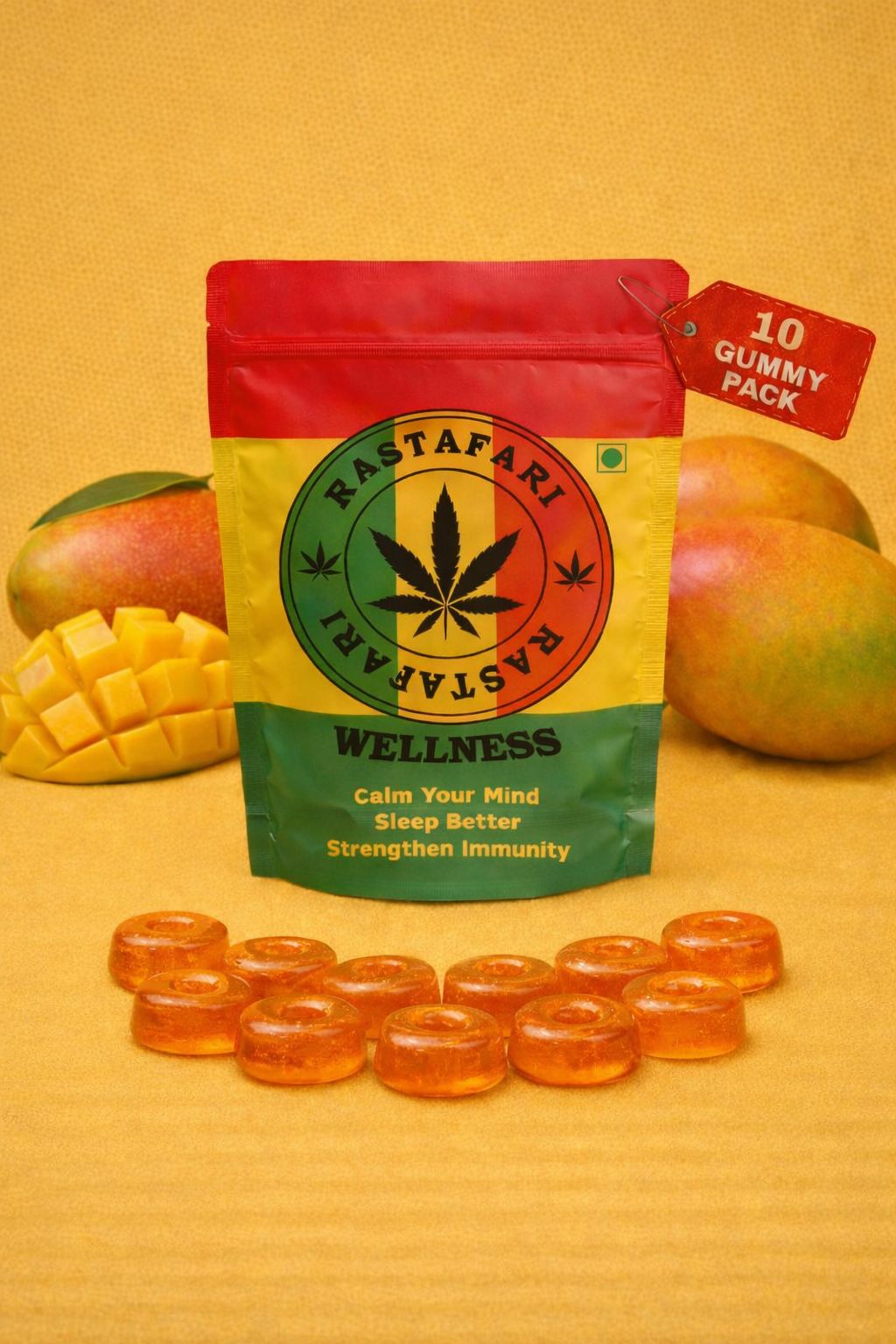 Mango Relax & Reset Gummies 5% β Pack of 10 Gummies