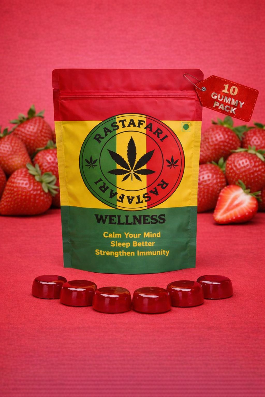 Strawberry Relax & Reset Gummies 5% β Pack of 10 Gummies