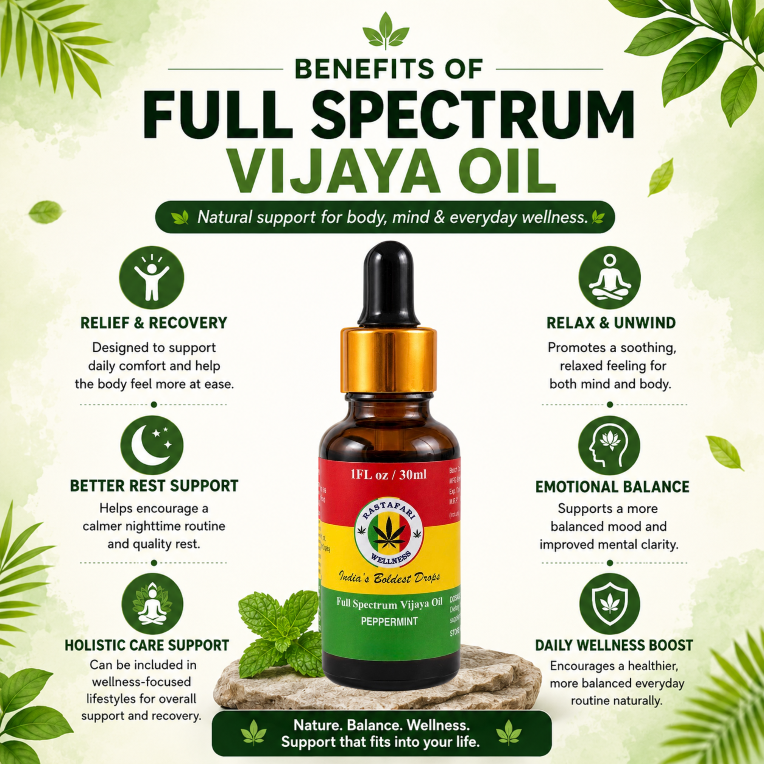Full Spectrum Vijaya Oil – Peppermint - 4500 mg - Image 3